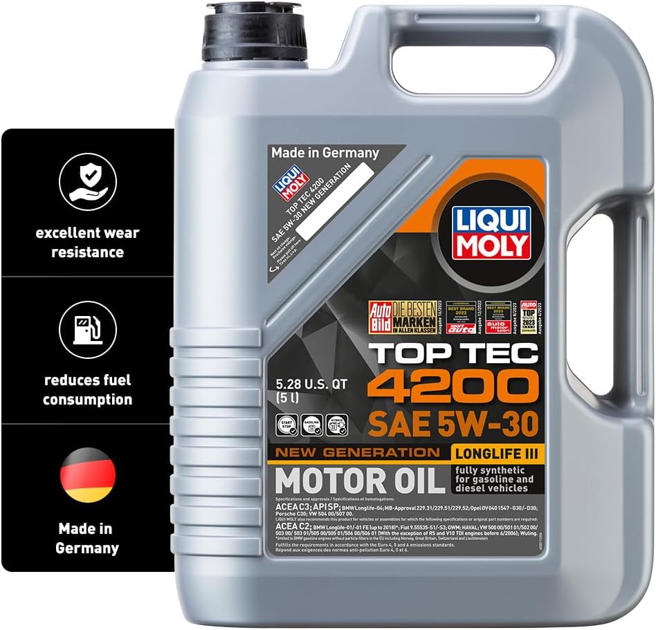 LIQUI MOLY Top Tec 4200 SAE 5W-30 New Generation | 5 L | Synthesis technology motor oil | SKU: 2011