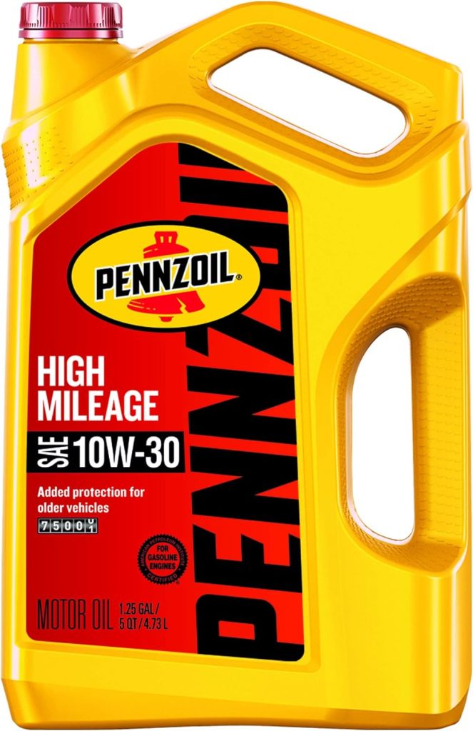 Pennzoil High Mileage Conventional 10W-30 Motor Oil for Vehicles Over 75K Miles (5-Quart, Single-Pack)