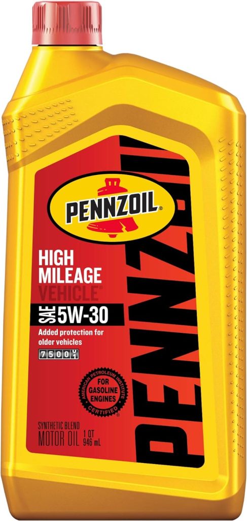 Pennzoil High Mileage Conventional 10W-30 Motor Oil for Vehicles Over 75K Miles (5-Quart, Single-Pack)