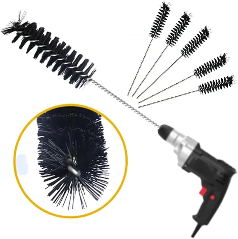 YehVeh 3 Pack Carbon Dirt Cleaning Brush Carburetor Cleaner Car Engine Air Inlet Tool Kit Long Nylon Brushes Drill Attachment for Auto Carbon Deposit Combustion Chamber Cylinder