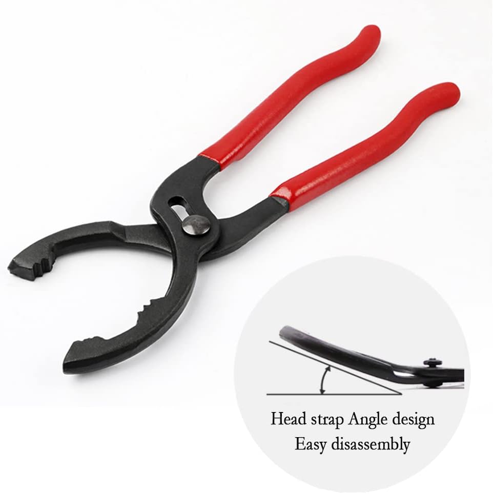 12 Oil Filters Removal Specialty Tool Oil Filter Wrench,3-Position Adjustable+15°Bent Angle Head Design Oil Filter Pliers For 45-150mm Engine Filters,Conduit,Fittings