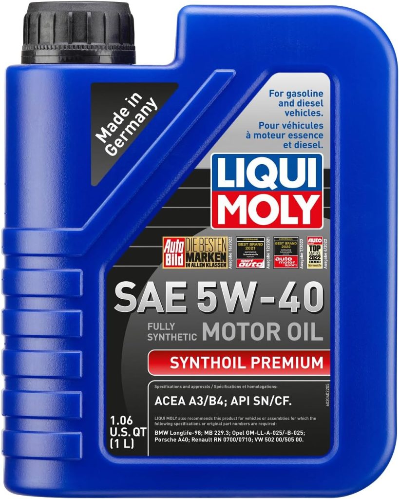 Liqui Moly (2040-12PK) Premium 5W-40 Synthetic Motor Oil - 1 Liter, (Pack of 12)