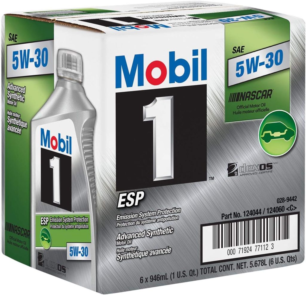 mobil 1 124044 esp formula engine oil 5w30 1 quart bottles set of 6